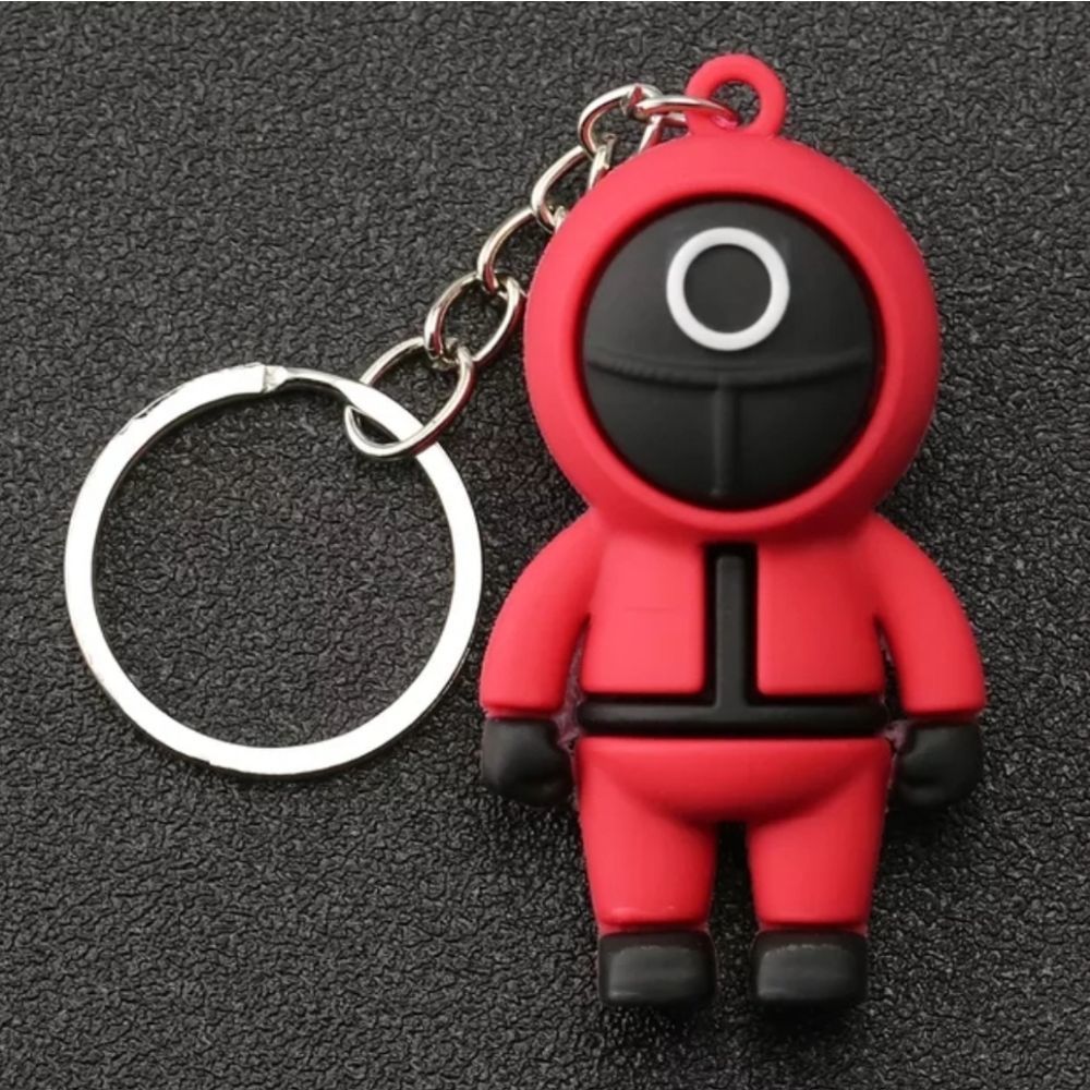 Squid keychain, squid silicone 3D game pendant